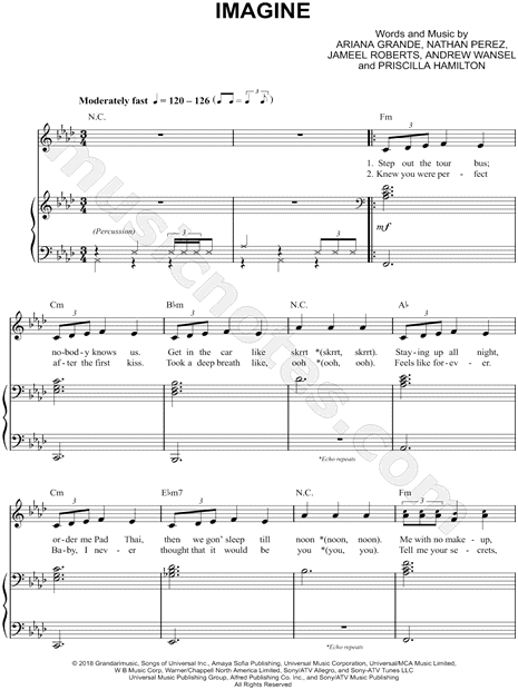 imagine by ariana grande - digital sheet music