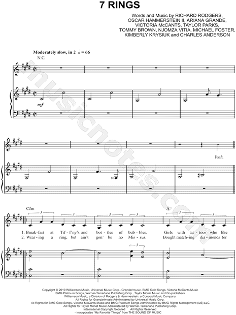 7 rings by ariana grande - digital sheet music