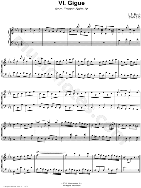 French Suite No. 4, BWV 815: VI. Gigue
