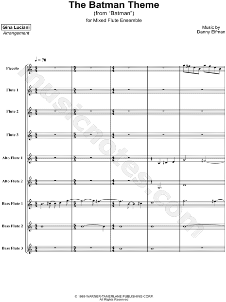 The Batman Theme - Mixed Flute Ensemble