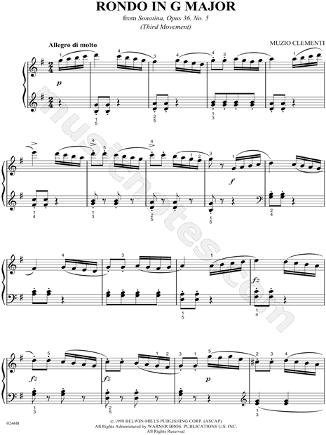 Rondo in G Major from Sonatina, Opus 36, No. 5