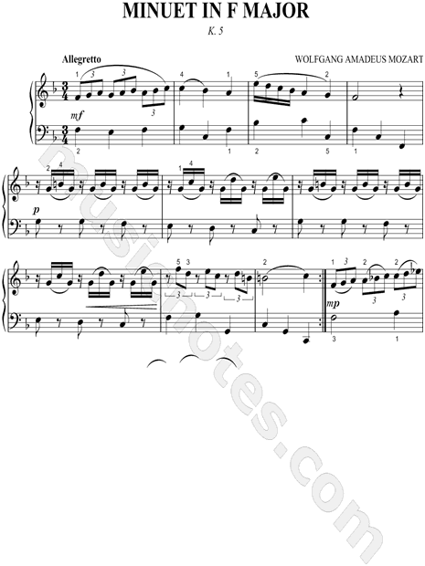 Minuet In F Major, K. 5