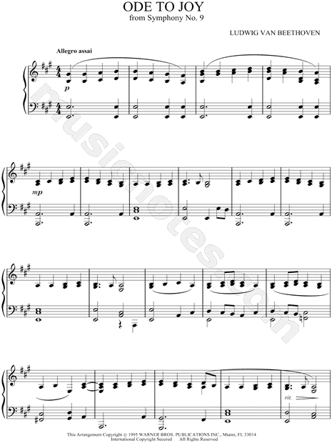 Ode to Joy, from Symphony No. 9 in D minor (excerpt)