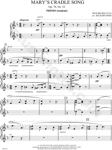 Mary's Cradle Song, Opus 76, No. 52