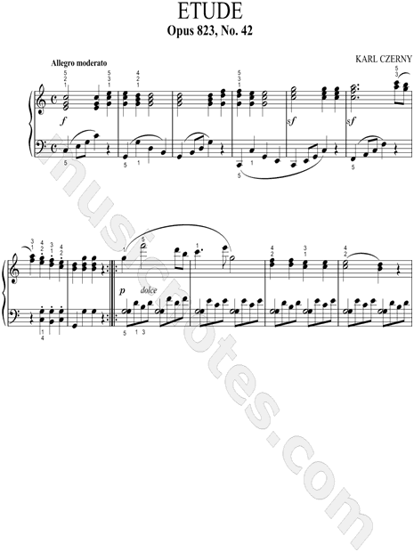 The Little Pianist, Op. 823, Etude No. 42