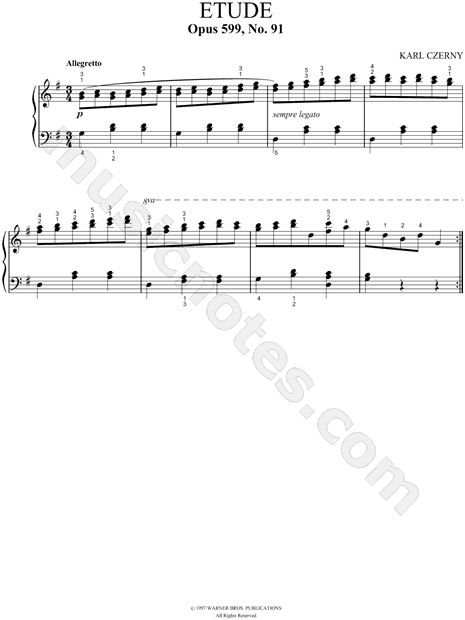 Practical Exercises for Beginners, Op. 599, Etude No. 91