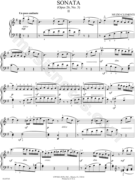 Andante from Sonata, Opus 26, No. 3