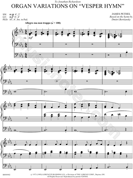 Organ Variations on "Vesper Hymn"