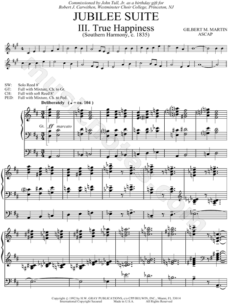 III. True Happiness (Southern Harmony, c. 1835)