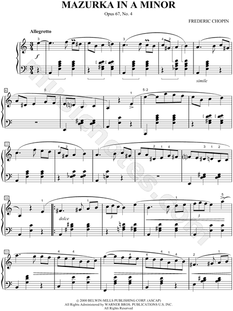 Mazurka in A Minor, Op. 67, No. 4