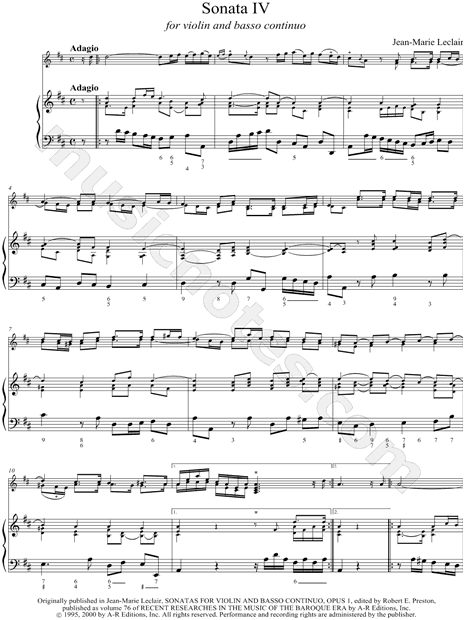 Sonata IV for Violin and Basso Continuo - Keyboard