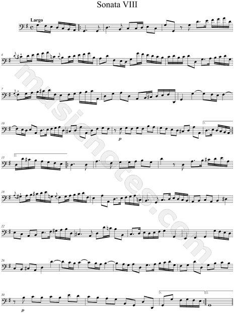 Sonata VIII for Violin and Basso Continuo - Continuo