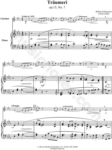 Kinderszenen, Op. 15, No. 7: Träumerei - Piano Accompaniment (Clarinet)