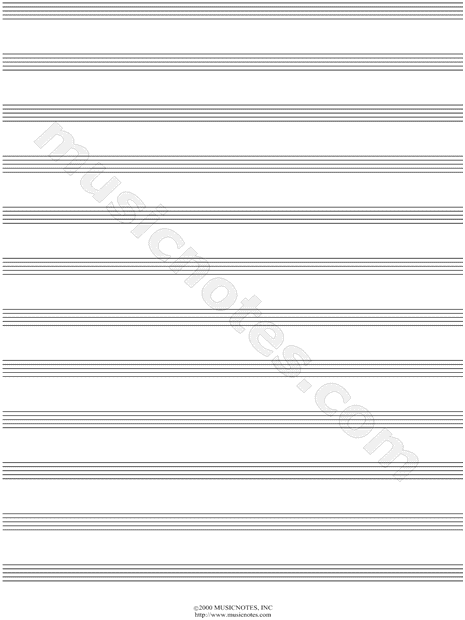 Manuscript Paper - 12 Stave (Free Blank Sheet Music)