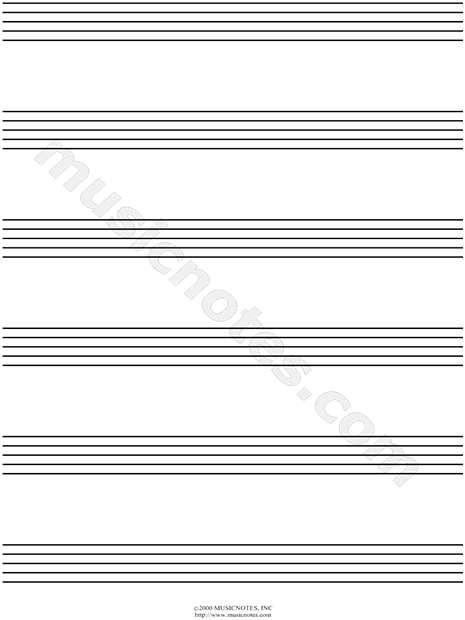 Manuscript Paper - 6 Stave (Super Jumbo) (Free Blank Sheet Music)