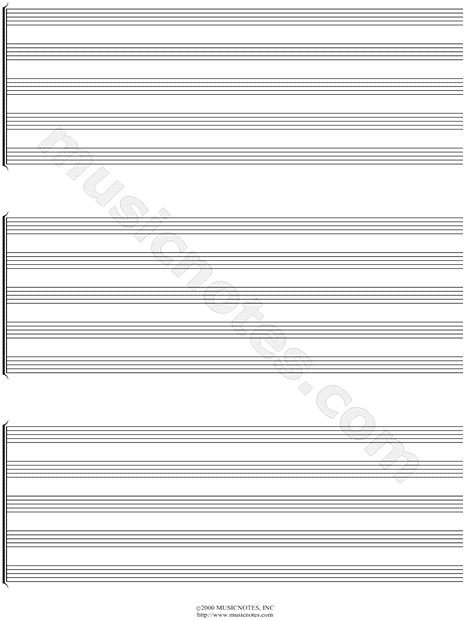 Manuscript Paper for Quintet (Free Blank Sheet Music)