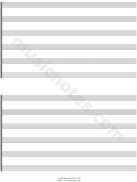 Manuscript Paper for Sextet (Free Blank Sheet Music)