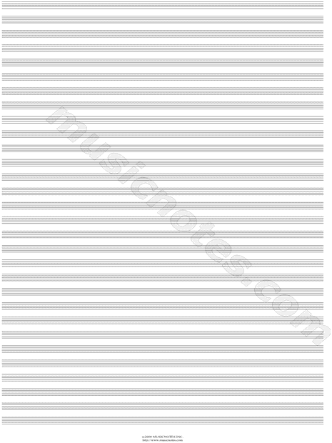 Manuscript Paper - 30 Stave 11" x 17" (Free Blank Sheet Music)