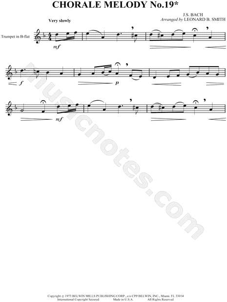 Chorale Melody No.19 - Trumpet Part