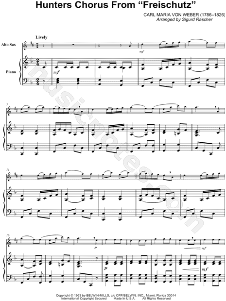 Hunters Chorus - Piano Accompaniment