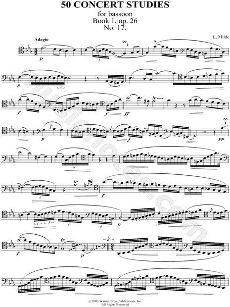 50 Concert Studies For Bassoon - Book 1, No. 17