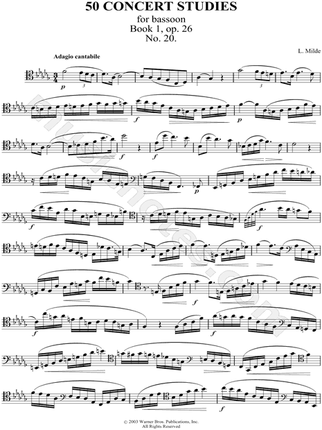 50 Concert Studies For Bassoon - Book 1, No. 20