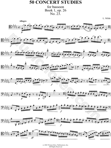50 Concert Studies For Bassoon - Book 1, No. 23