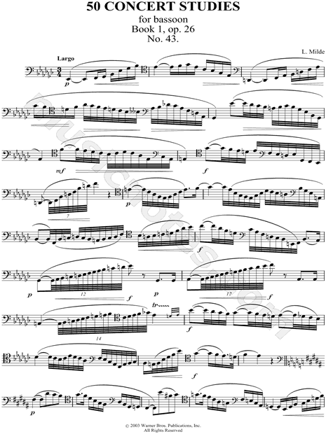 50 Concert Studies For Bassoon - Book 1, No. 43