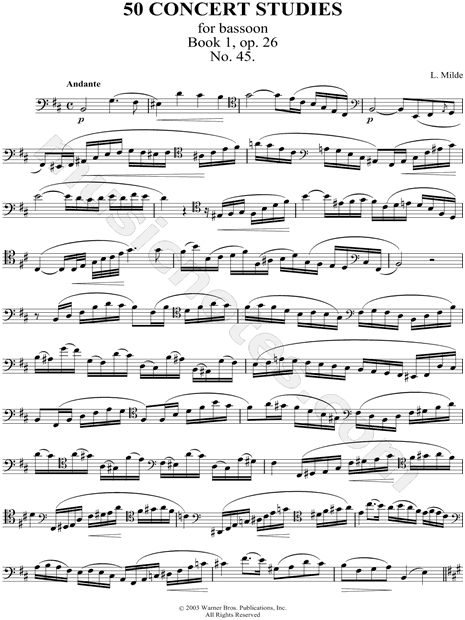 50 Concert Studies For Bassoon - Book 1, No. 45