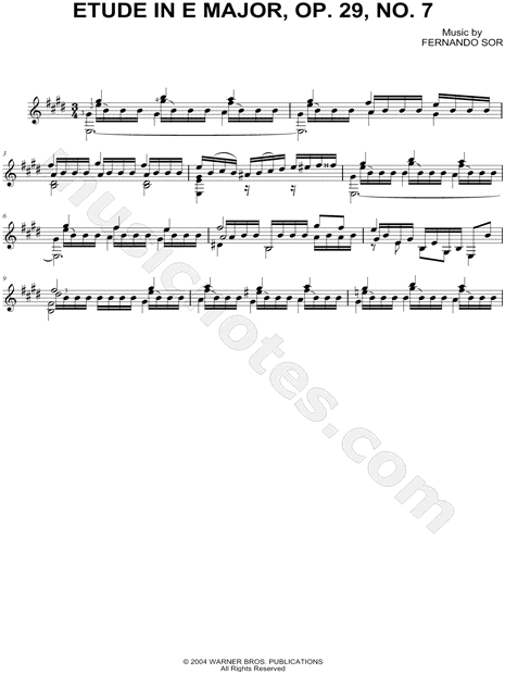 Etude in E Major, Op. 29, No. 7