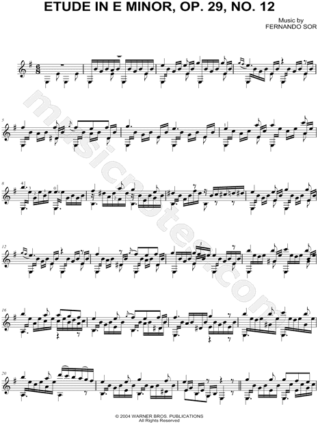 Etude in E Minor, Op. 29, No. 12