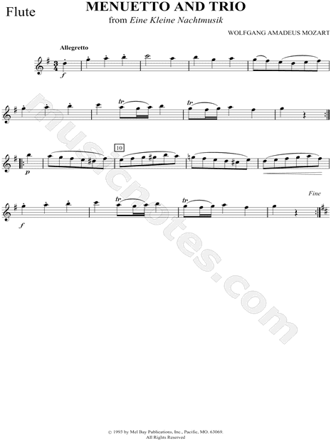 Menuetto and Trio (from Eine Kleine Nachtmusik) - Flute