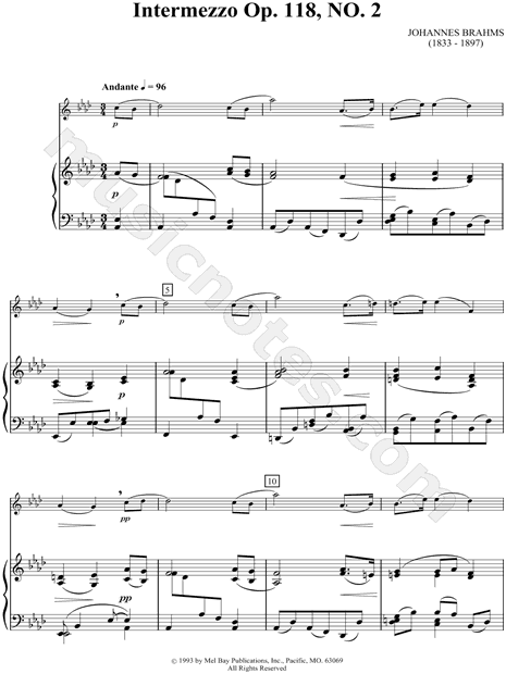 Intermezzo Op. 118, No. 2