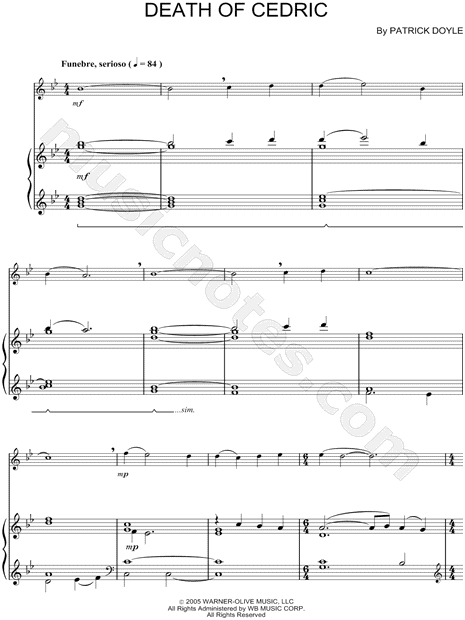 Death of Cedric - Piano Accompaniment (Winds)