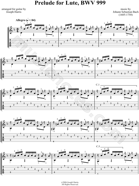 Prelude for Lute, BWV 999