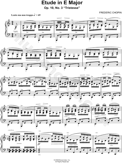 Etude in E Major, Op. 10, No.3: Tristesse