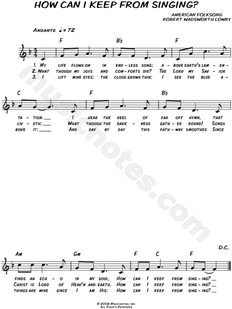 How Can I Keep from Singing?
