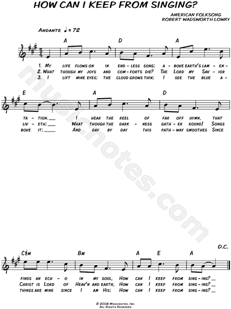 How Can I Keep from Singing?