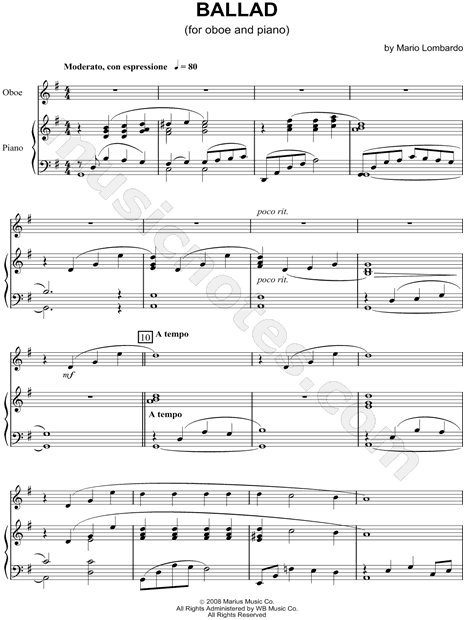 Ballad for Oboe and Piano - Piano part