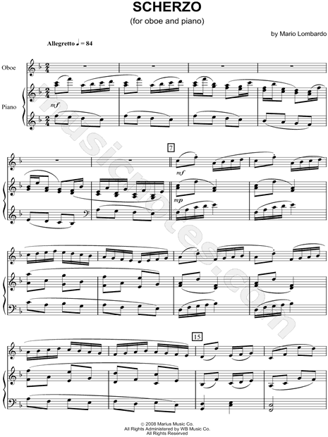Scherzo for Oboe and Piano - Piano part