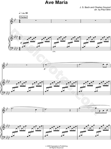 Ave Maria - Piano Accompaniment (Clarinet)
