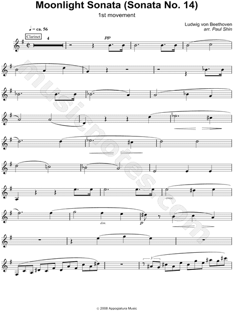 Moonlight Sonata, 1st movement - Clarinet