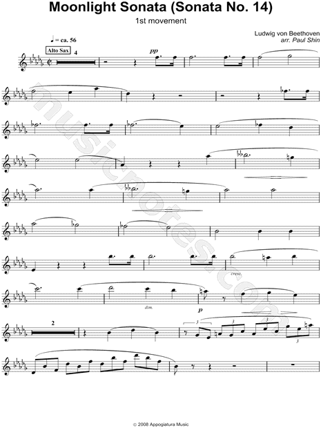Moonlight Sonata, 1st movement - Alto Sax