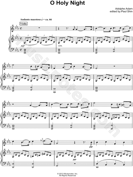 O Holy Night - Piano Accompaniment (Violin)