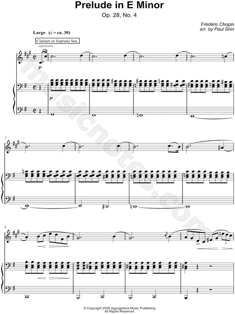 Prelude No. 4 in E Minor - Piano Accompaniment