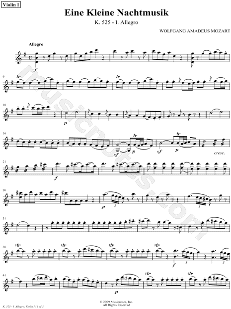 Eine Kleine Nachtmusik: I. Allegro - Violin 1