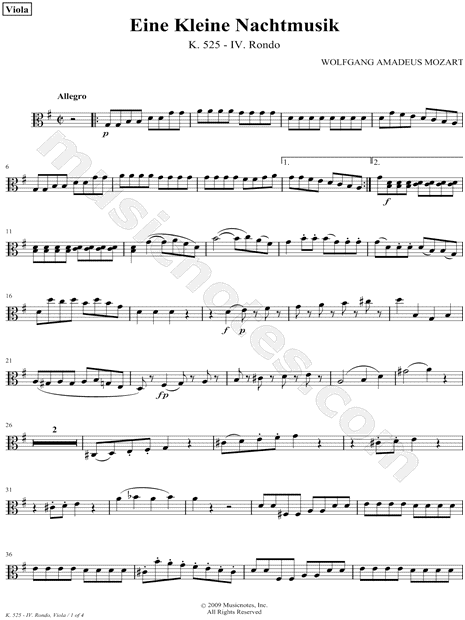 Eine Kleine Nachtmusik: IV. Rondo - Viola