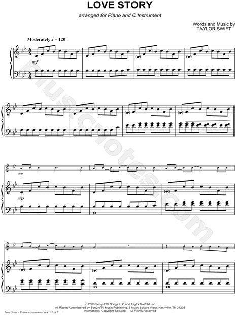 Love Story - Piano Accompaniment (C Instrument)