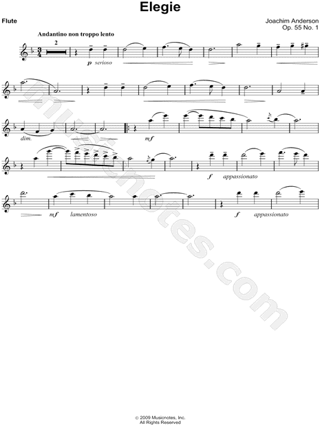Elegie Op. 55, No. 1 - Flute Part
