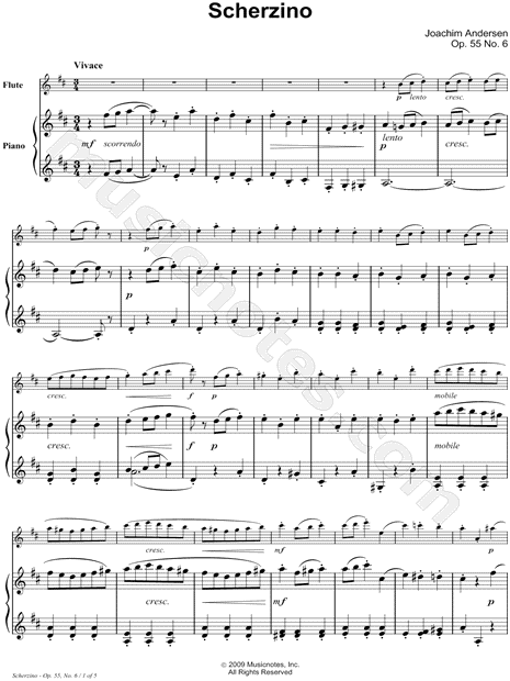 Scherzino, Op. 55, No. 6 - Piano Accompaniment (Flute)